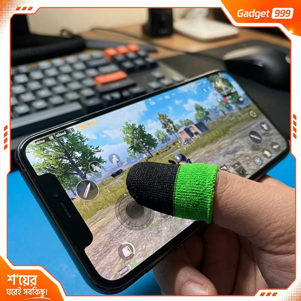 1 Pair Gaming Finger Sleeve Thumb Gloves-১ জোড়া দুই রঙের