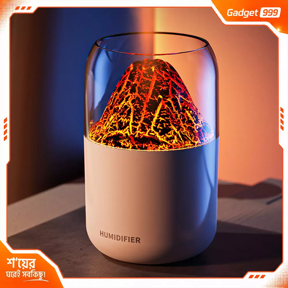 H05 Volcano Ultrasonic Humidifier 180ML Lighting Aroma Diffuser অত্যন্ত সুন্দর এবং প্রিমিয়াম
