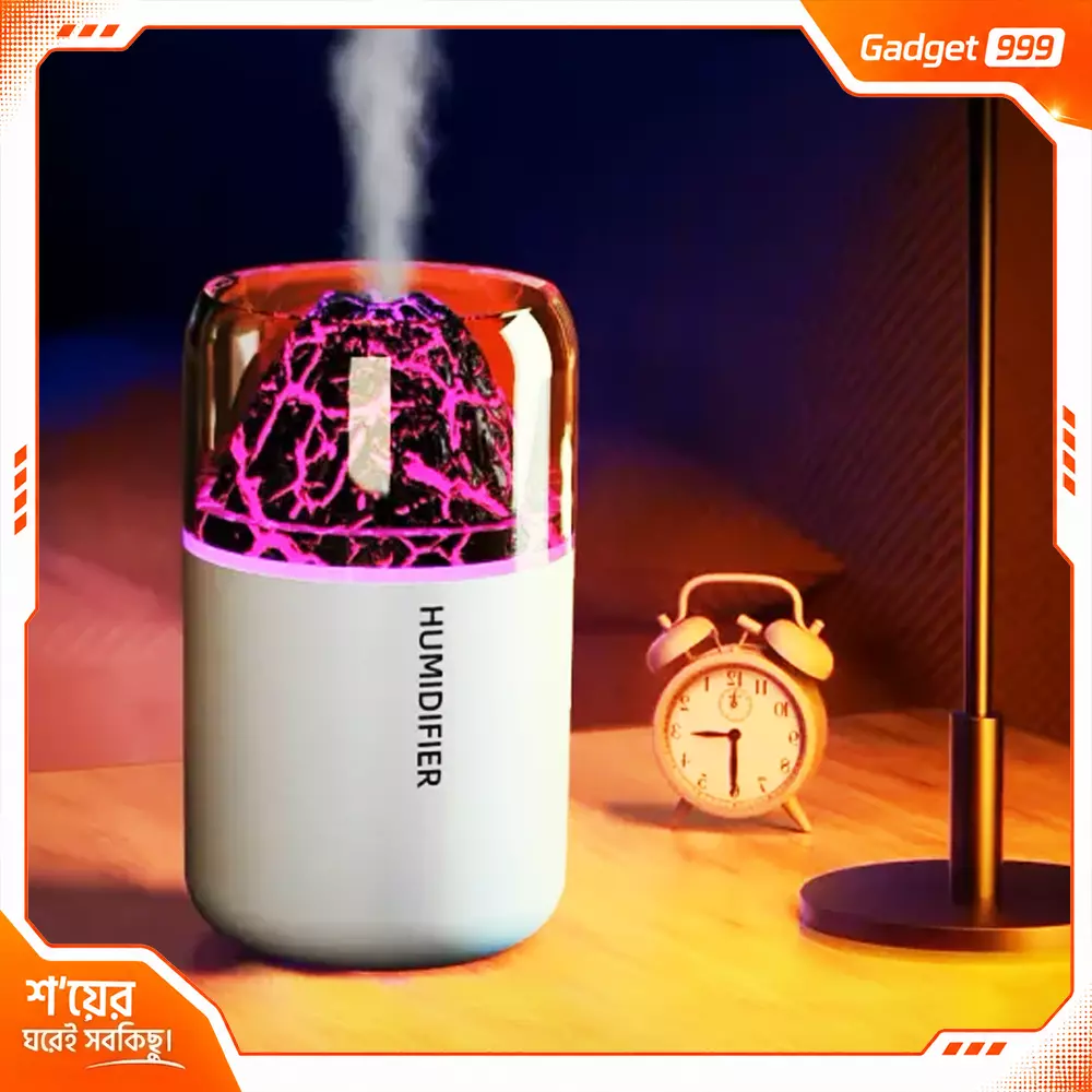 H05 Volcano Ultrasonic Humidifier 180ML Lighting Aroma Diffuser অত্যন্ত সুন্দর এবং প্রিমিয়াম