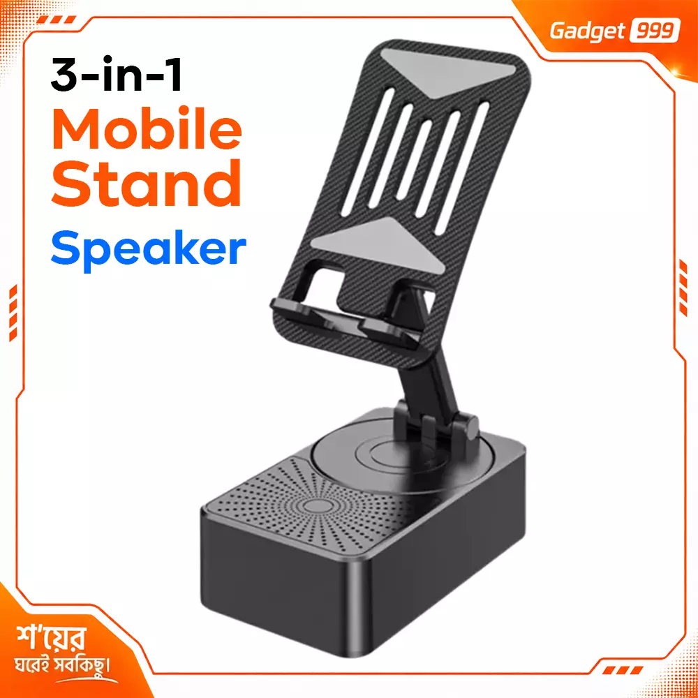 3-in-1 Foldable Mobile Stand Bluetooth Speaker 360° Rotation WYS-2301BT 1200mAh Battery